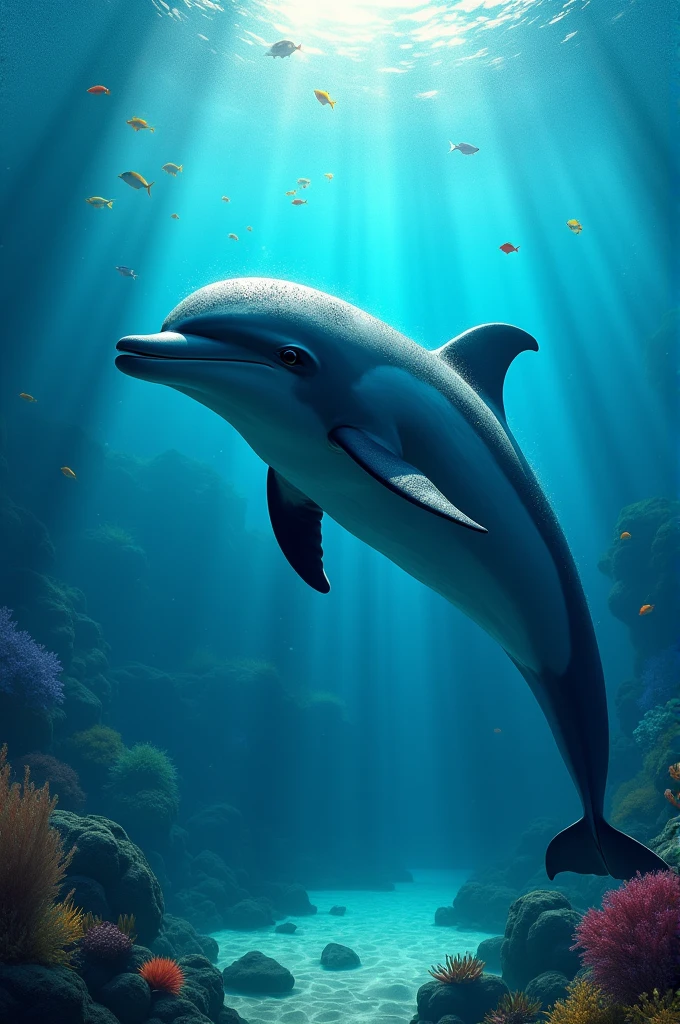 A dolphin photograph ability to work in a team, perseverance and ability to establish interpersonal relationships