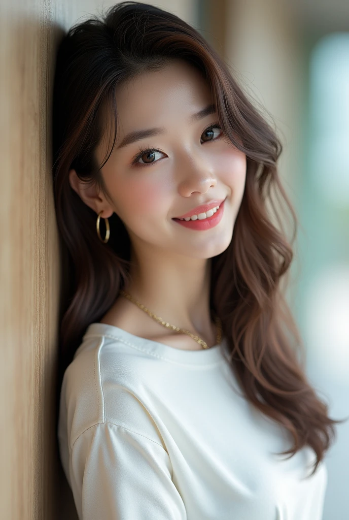 ((Best Quality, 8K, Masterpiece: 1.3)), 1 Girl, Slim Abs Beauty: 1.3, (Hairstyle Brown Hair Shortcut, Big: 1.2), Dress: 1.1, Super Slender Face, Delicate Eyes, Double Eyelids, Smile, Home, Raw Photo