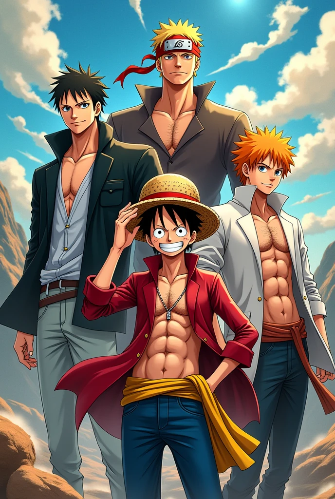 Luffy, Naruto and Ichigo in one frame 