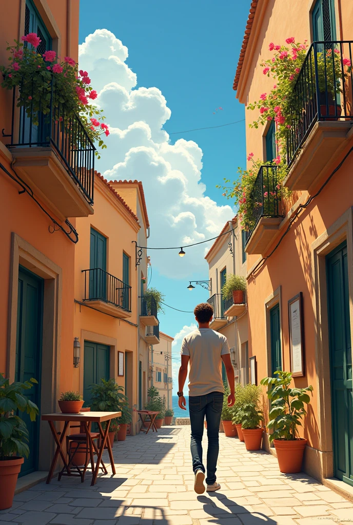 Give me a realistic picture of the next chapter of a story: The days passed quickly in Santa Lucia, and Marc began to immerse himself in his new routine. Classes at university were challenging, but interesting enough to keep your attention. besides, The afternoons and evenings were filled with pleasant moments with Lena, Simon, and the group of friends they had formed. Little by little, Marc was starting to feel more comfortable., as if I were really building a life in this sun-drenched city.
An afternoon, after an intense class on macroeconomics, Marc decided to take a walk through the historic center. I needed a break, a moment to reflect on everything I had been experiencing. He walked through the narrow cobbled streets, admiring the old facades and the balconies full of flowers that adorned the buildings. The sea breeze caressed her face, and for a moment, felt absolute peace.
He stopped in front of a small cafe, Its dark wooden facade and large windows gave it a welcoming atmosphere.. He decided to go in and order a coffee to go.. While waiting at the bar, He heard a familiar voice behind him.
—¡Marc! What a surprise to see you here!
He turned around and met the gaze of a tall girl, with light brown hair and bright green eyes. It was Clara, a childhood friend with whom I had lost contact years ago. Marc's heart skipped a beat. I didn't expect to meet someone from my past so far from home..
—¡Clara! —he exclaimed, Unable to hide his surprise—. What are you doing here??
Clara smiled widely, clearly as surprised as he was.
—I'm on vacation with some friends.. We arrived a couple of days ago. Santa Lucia is amazing, Don't you think??
Marc nodded, still assimilating the encounter. I hadn't thought about Clara in a long time., but see it here, in this place that I was beginning to consider a refuge, It threw him off balance.
-Yeah, It is, he finally replied.. I'm here for Erasmus. study