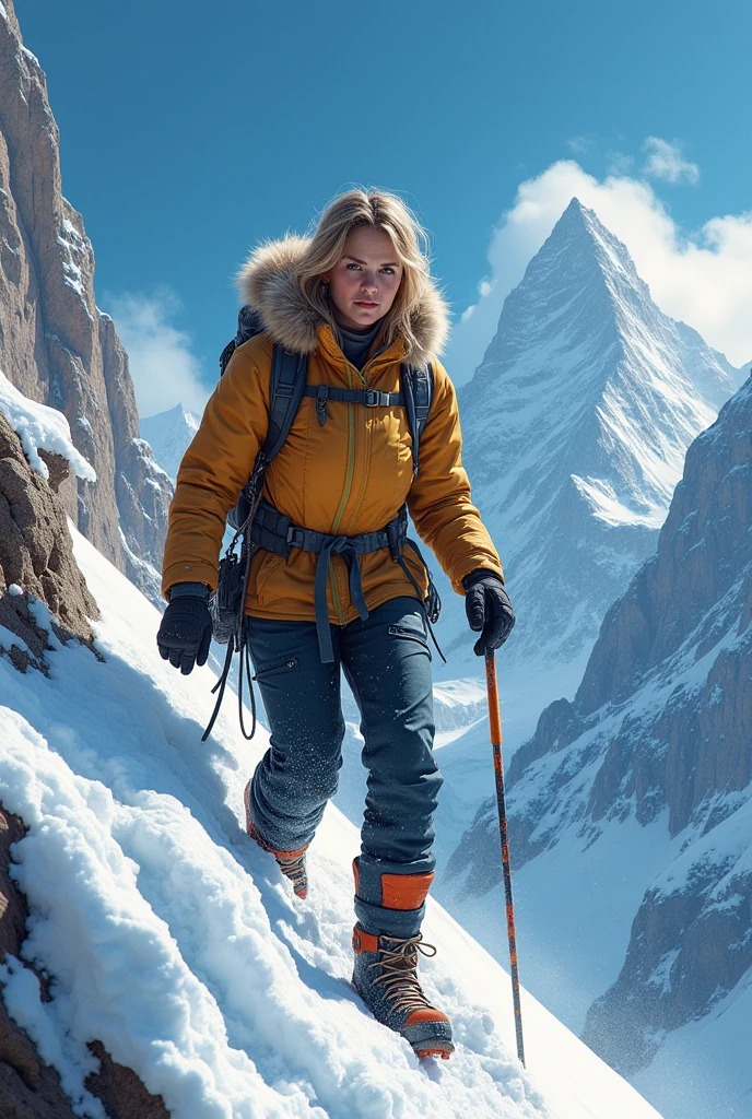 Amy Schumer as a mountain climber