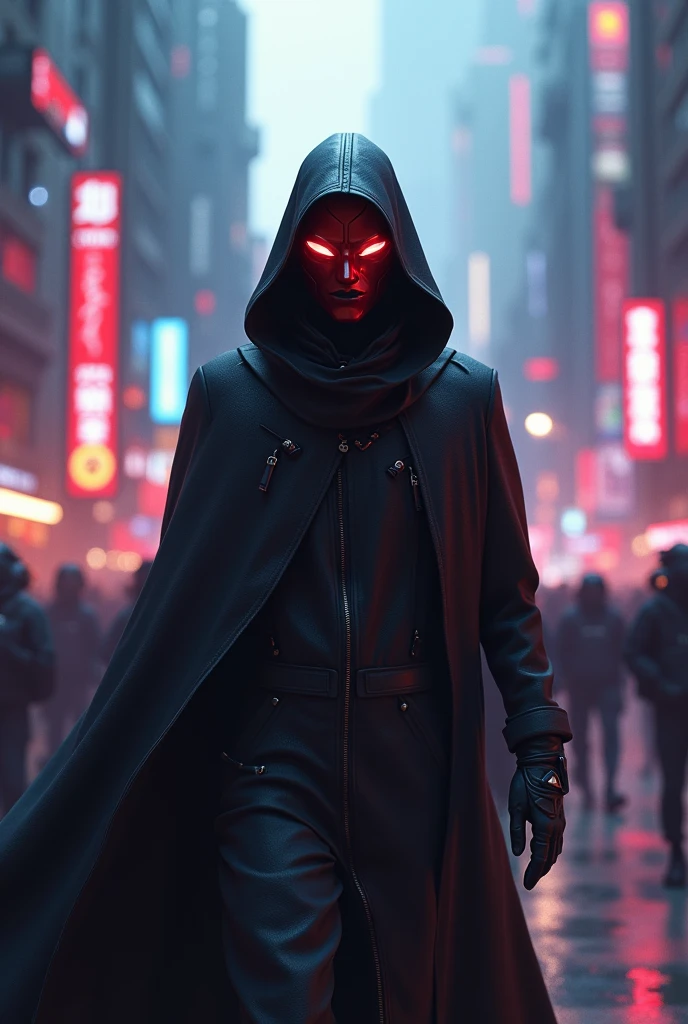 Cyber riot, mask_red, cloak_black, fortnite_skin_top

