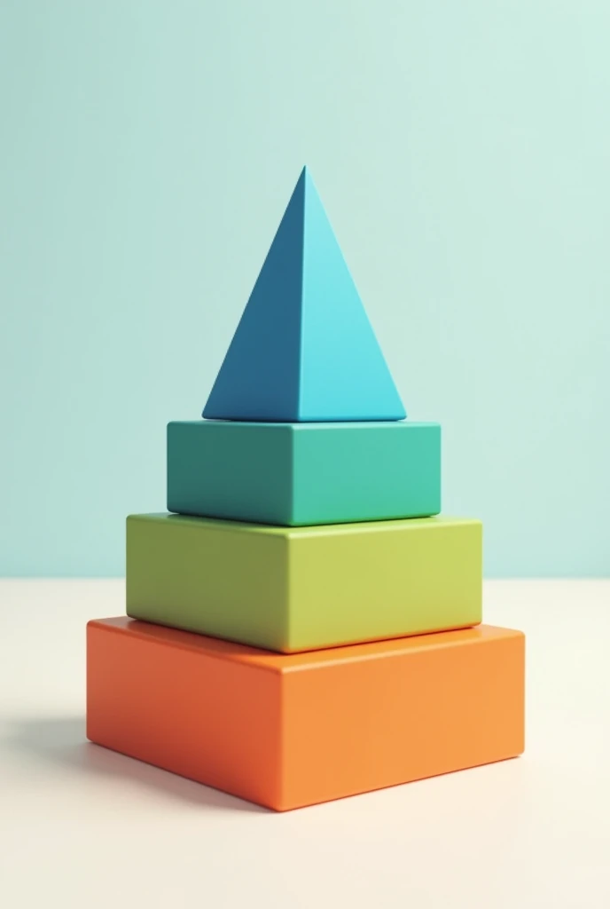 Create an image of a pyramid divided into four colored layers representing the DIKW hierarchy:
1. **Data**: Blue at the bottom, symbolizing raw facts.
2. **Information**: Teal above data, showing organized data.
3. **Knowledge**: Green above information, indicating applied information.
4. **Wisdom**: Orange at the top, representing insightful decisions.