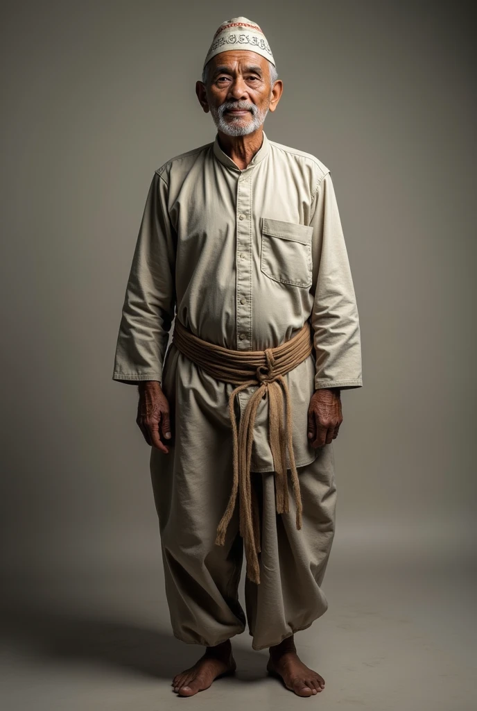 Photograph of a typical Nepali Father wearing daura suruwal and dhakatopi