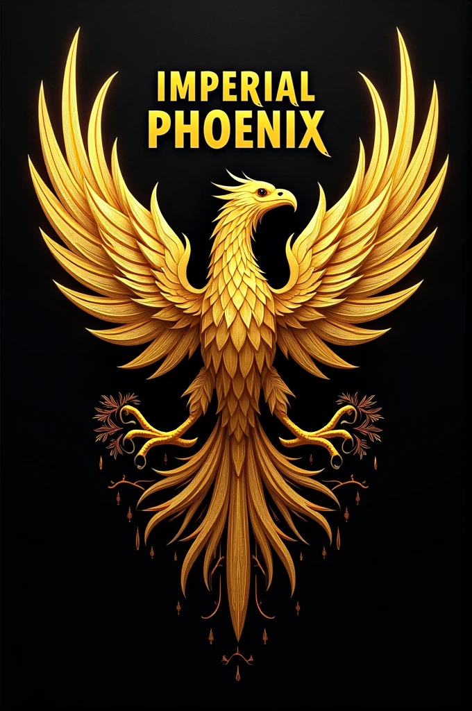 Create a black team shirt,with a golden phoenix and golden details for interclass,with the name Imperial Phoenix and a small name written on the front: 1° F EJPB