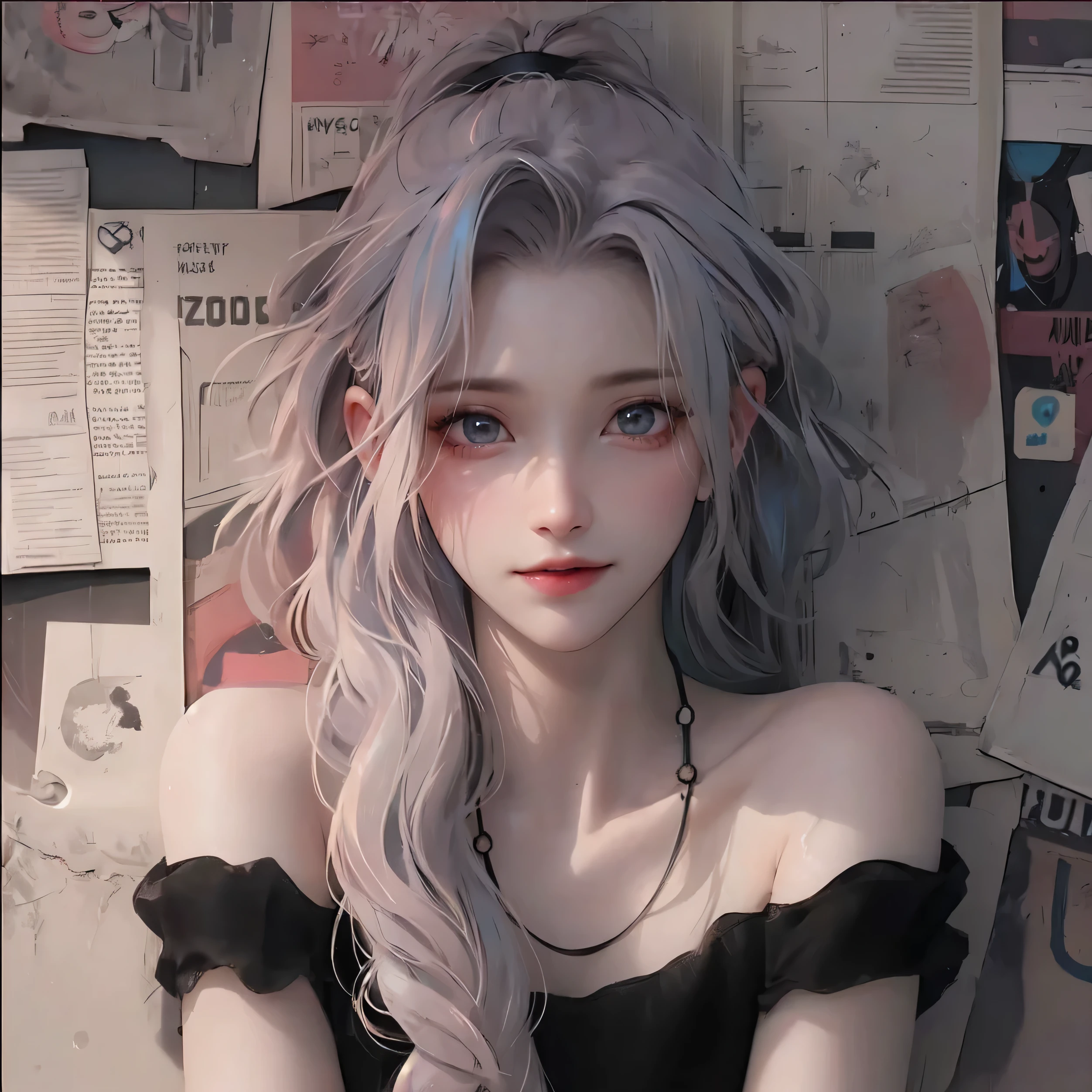 (Meilleure qualité), chef-d'œuvre, Extremely detailed CG8K Peinture, haute couleur, Extremely haute couleur saturation, Toutes les couleurs sont approfondies, Peinture, graffitis, composition centrale, Lumière et ombre extrêmement détaillées, mur de graffitis, Les murs sont peints de couleurs vives, 1 fille graffiti 1 fille regardant le mur, Le visage et les yeux sont très détaillés, cheveux de longueur moyenne, Tenue de sport, nuages colorés