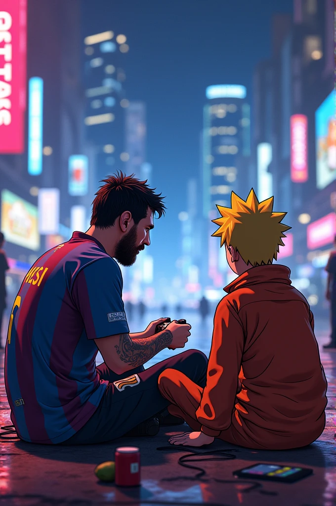 messi plays gta5 with naruto