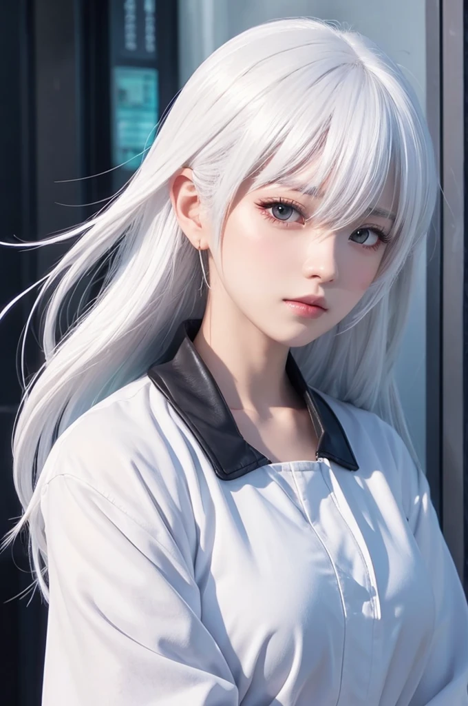 White hair character icon anime