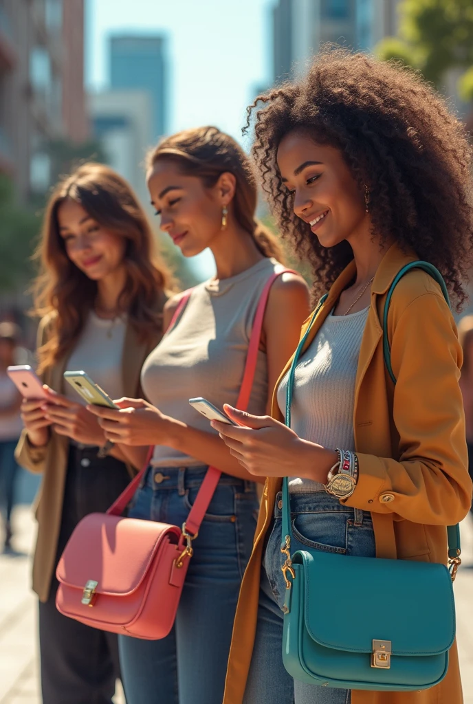 Girls with handphone slingbag
