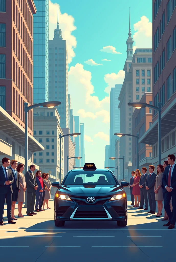 Pick up people, car, Uber
