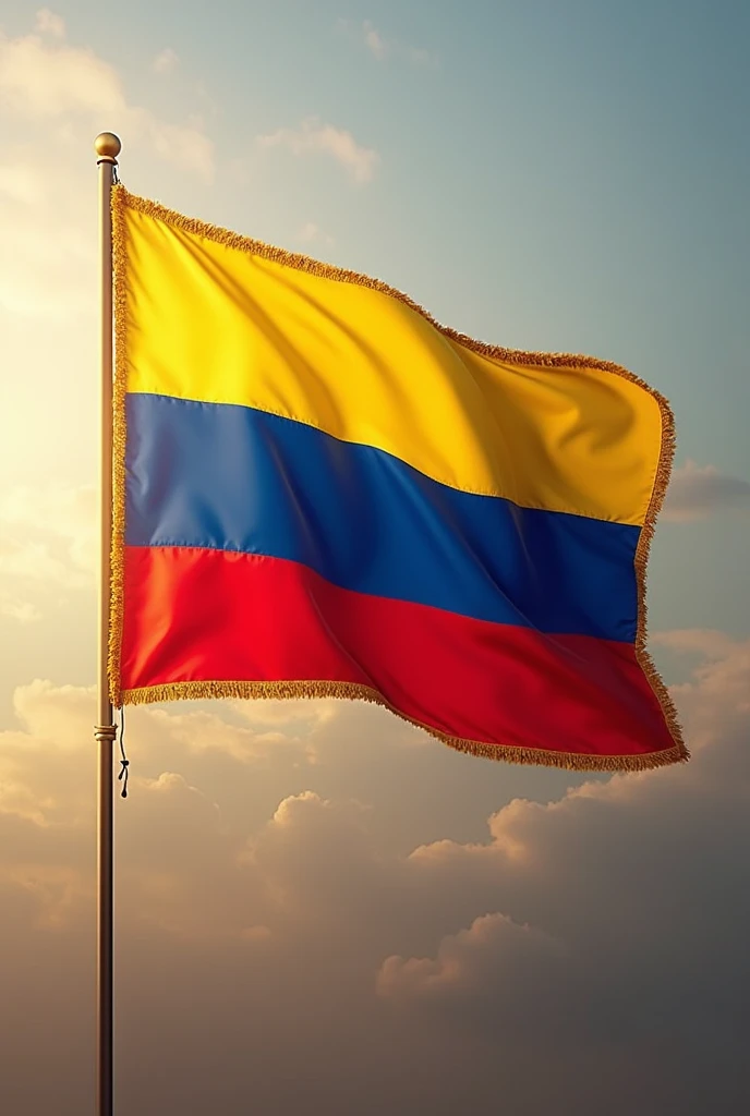 flag of the country of Ecuador with golden edges