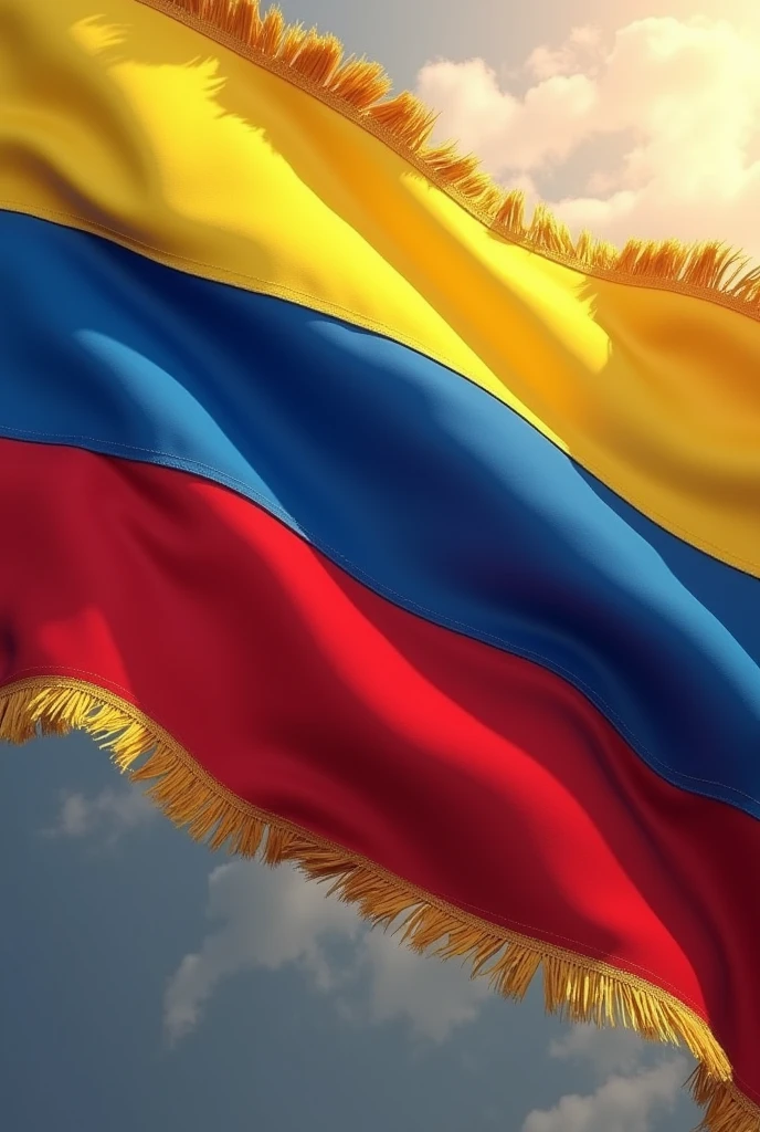 flag of the country of Ecuador with golden edges