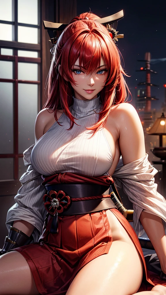 Masterpiece,samurai,sexy,mature,women,redhead,
