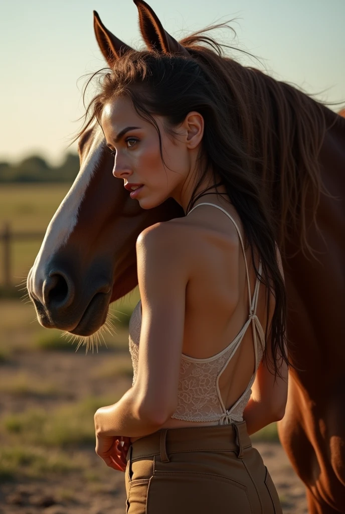 Woman penetrated by a huge horse sex