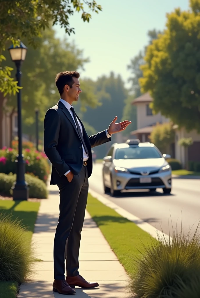 Pick up person, car, Uber, house 