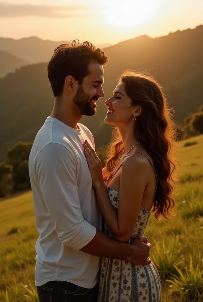 beautiful couple brown hair in love in campos do jordão brazil 18k realistic outdoors romantic photoshoot
