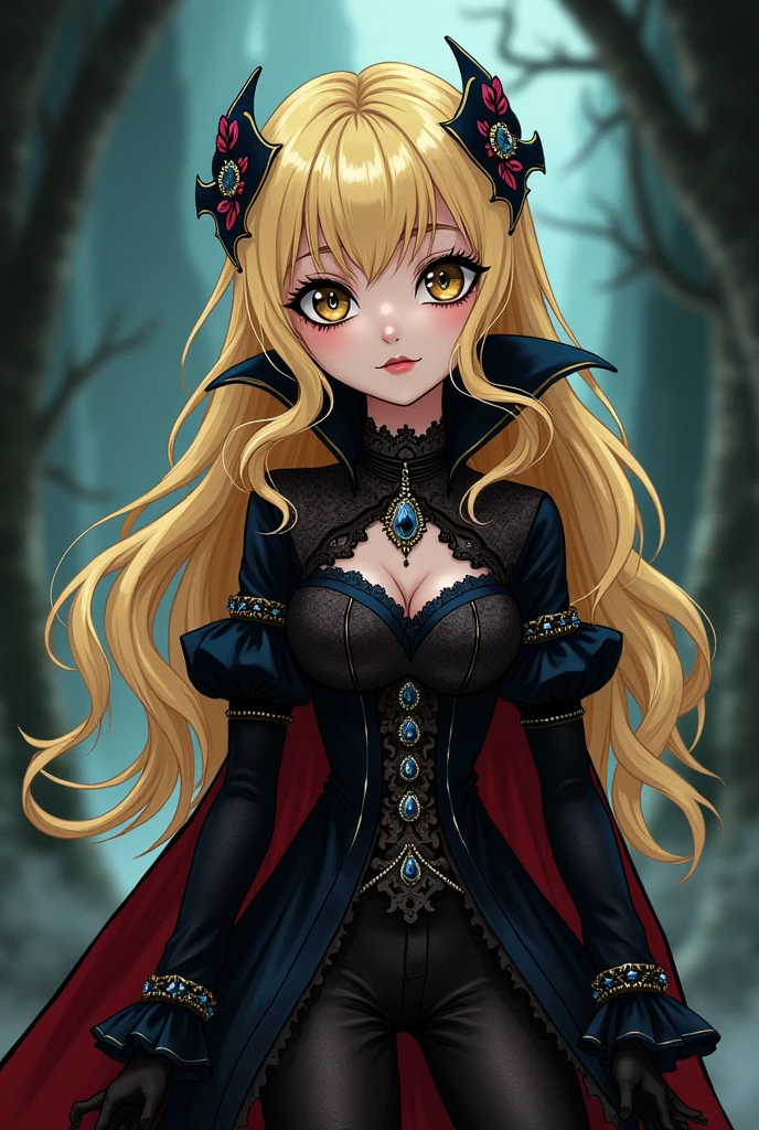 Blonde Polly Pocket in vampire clothes in old anime version