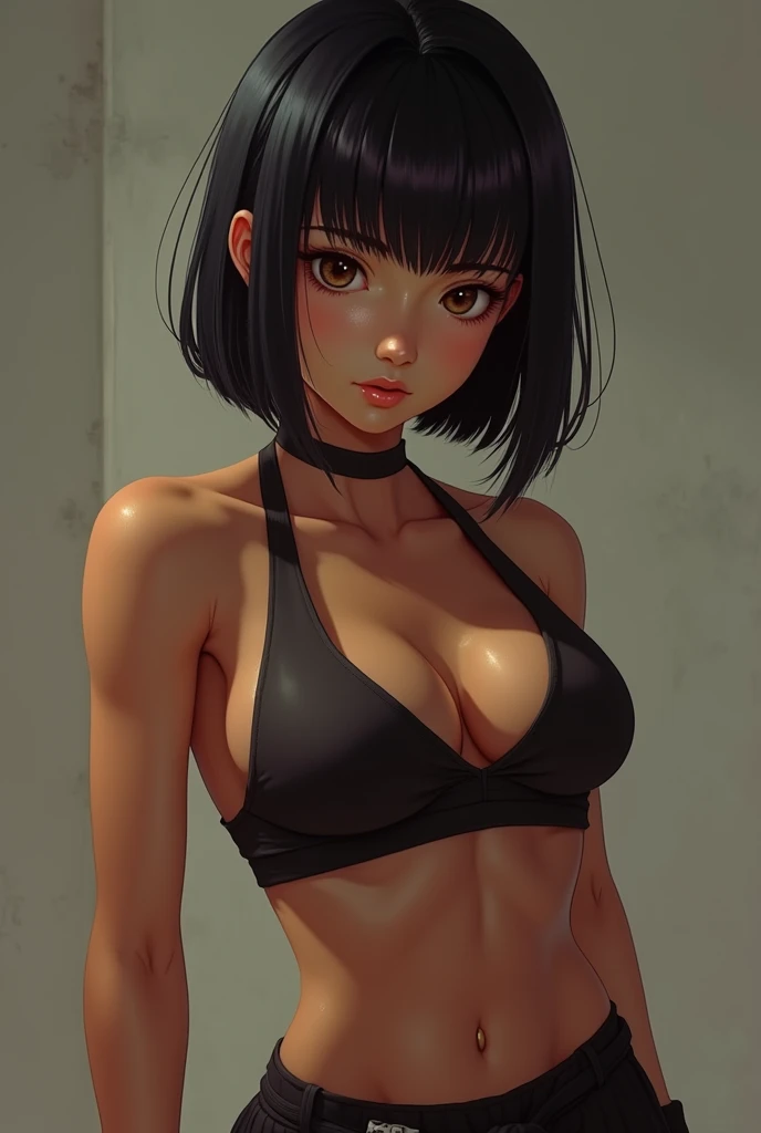 naked,sexy,whole body,Ninja,high school girl,Brown Skin,Beauty,Dynamic,(masterpiece, Highest quality),Big Breasts,Sweaty,masterpiece, Highest quality, Super detailed, 8k,,Very detailed,Light from the front,Straight Hair,Sexy,bright_front_face_Lighting,Glowing Skin, Muscular body,Glamour,Sweaty肌,sweating (Large Breasts:1.2), Wet body,double eyelid, Tanned skin, judo,Bobcut,real