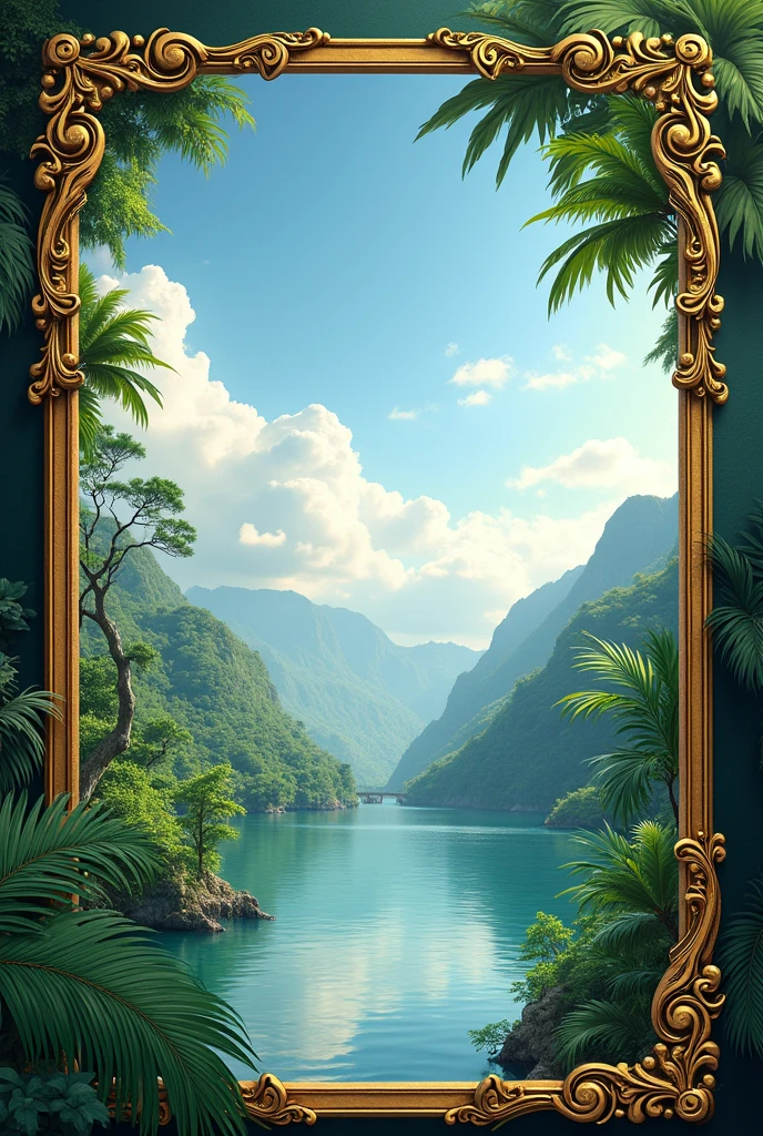 equator background with golden borders
