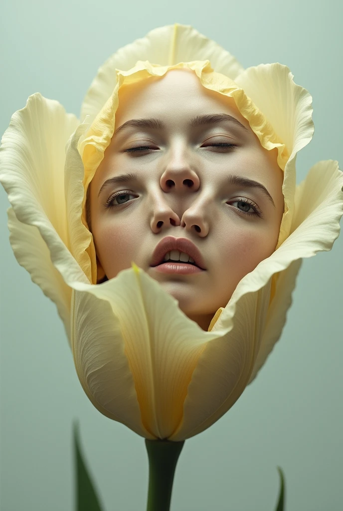 5 people's faces as single flower Petals (no obstruction)