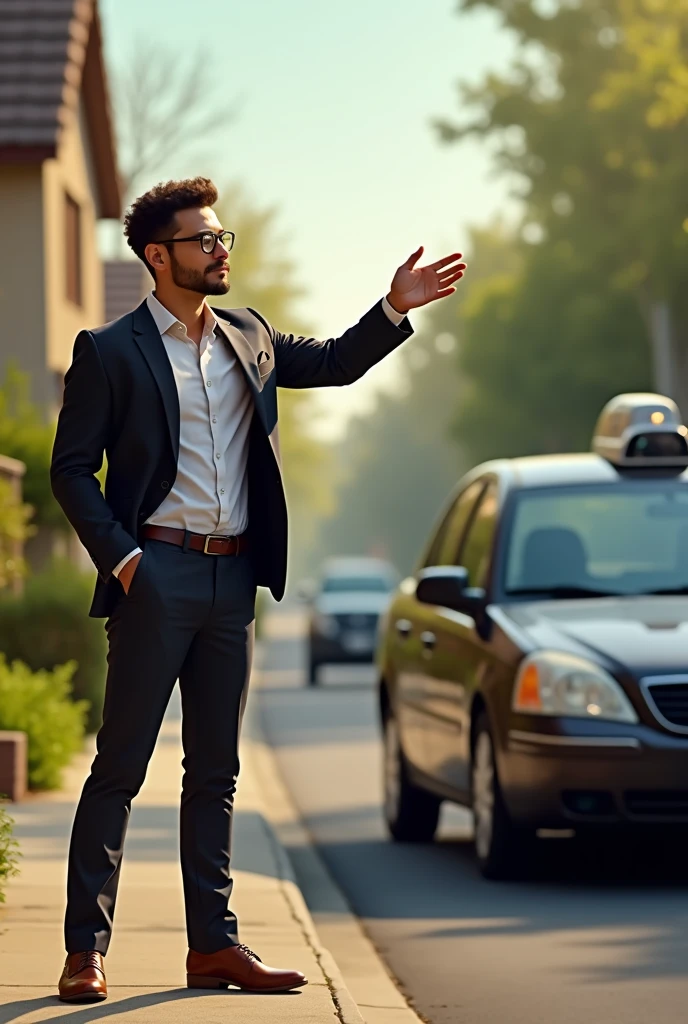 Pick up person, car, Uber, house