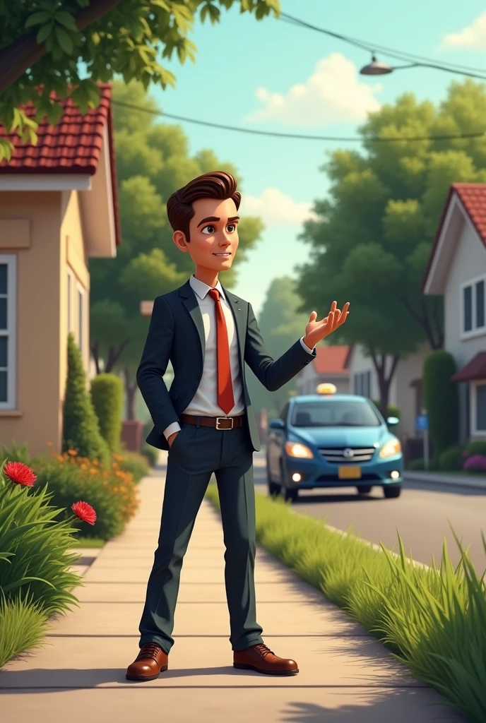 Pick up person, car, Uber, house