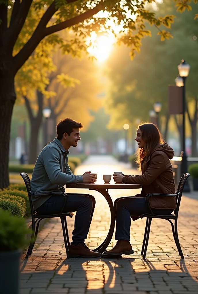 Give me a realistic picture of the next chapter of a story: The mid-afternoon sun filtered through the leaves of the trees on campus, casting dancing shadows on the cobblestone path. Marc and Lena walked together after their respective classes, a routine that had begun to be part of his days. They had arranged to meet for a coffee at the small café near Lena&#39;s faculty., a cozy place with a perfect view of the park.
—How was your class today?? —Lena asked., breaking the comfortable silence that existed between them.
Marc took a moment to respond., His mind still trapped in the idea that had been haunting him for days.. Lena looked at him curiously., noticing that his friend was a little quieter than usual.
&quot;It was interesting,&quot; he said finally.. We were talking about the importance of social responsibility in companies. The professor mentioned several cases of companies that have managed to change their communities for the better..
“Sounds like something you’re really interested in,” Lena replied with a warm smile.. You&#39;ve always had that inclination to want to do something meaningful with your career..
-Yeah, I think that&#39;s what motivates me the most,&quot; Marc admitted., Although his voice sounded distant.
Lena frowned slightly., noticing that Marc was not fully present in the conversation.
-All good, Marc? I notice you are a little distracted today..
Marc stopped for a second, feeling a wave of nervousness. He didn&#39;t want to admit what was really going through his mind., not even himself. For a few days now, I had begun to notice things about Lena that had previously seemed irrelevant.. The way her smile lit up her face, or how her laughter had a contagious tone that made him feel an inexplicable warmth in his chest.
-Yeah, All good, he finally said., trying to sound convincing—. I just have a couple of things on my mind, that&#39;s all.
Lena watched him, hesitating for a moment, but decided not to press