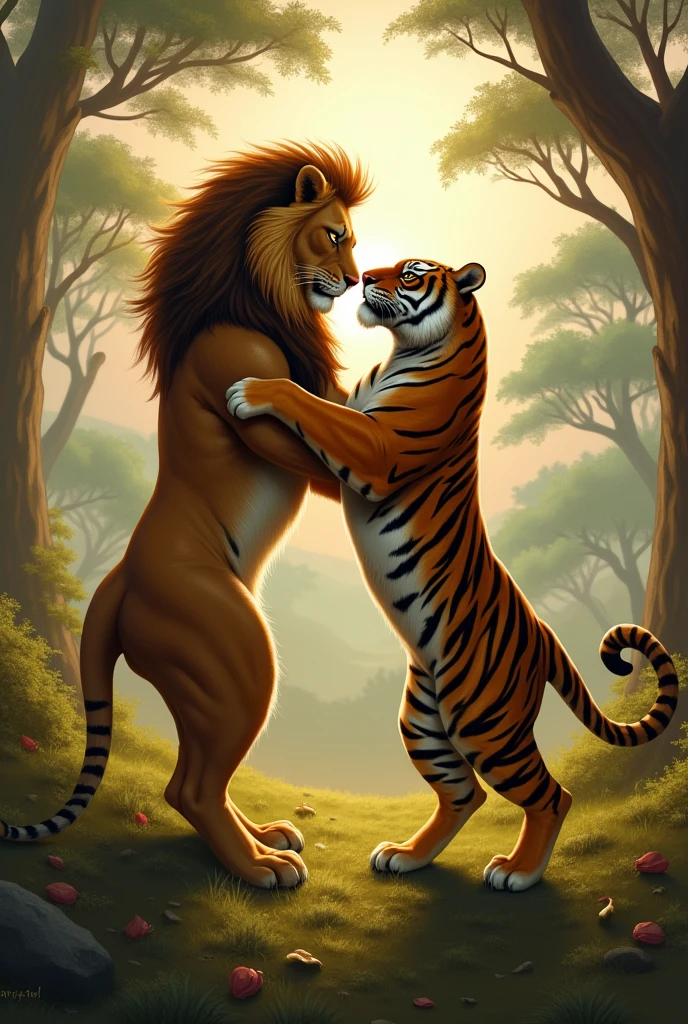 Bro i say lioness female not female tiger mean that lioness female and male tiger in love 



