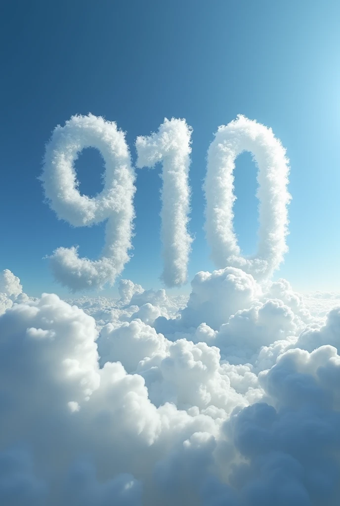 A sky photo with clouds, THE CLOUDS NUST LOOK LIKE 910, AND MAKE SURE THE 10 LOOK SMALLER THEN THE 9. 
WHERE THE FUCK IS THE 10.
FUCK IM TELLING YOU MAKE THE 10 SMALLER 