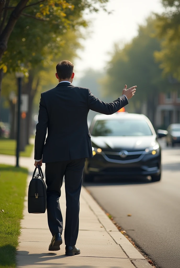 Pick up person, car, Uber, house, neighborhood