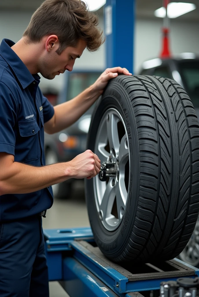 photo of a tire being calibrated