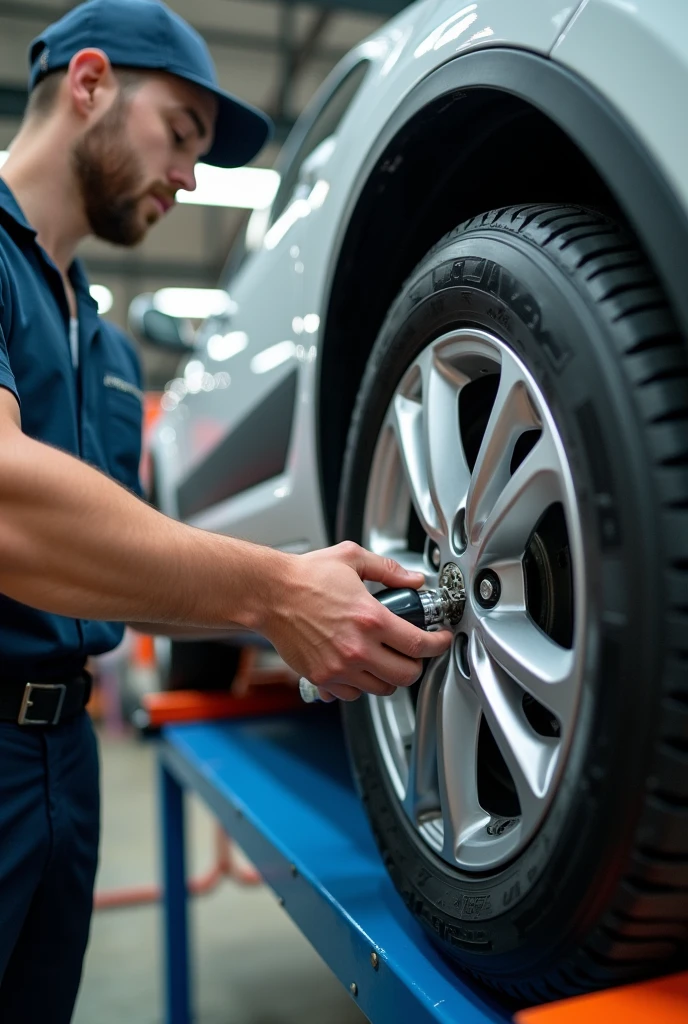photo of a tire being calibrated