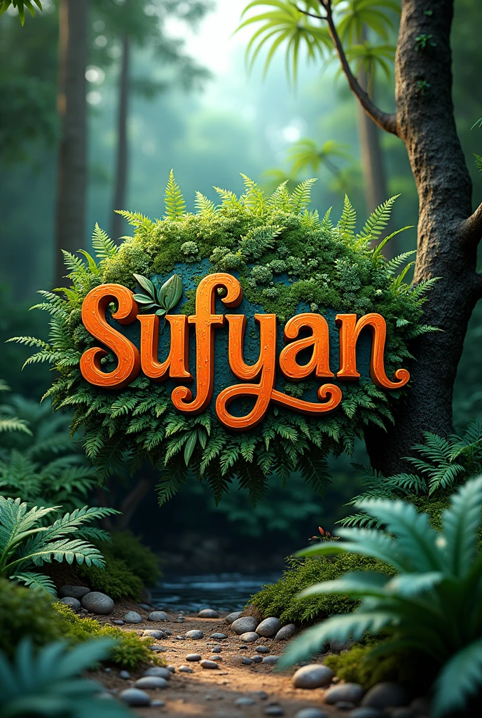 Sufyan name 3d design with Forest