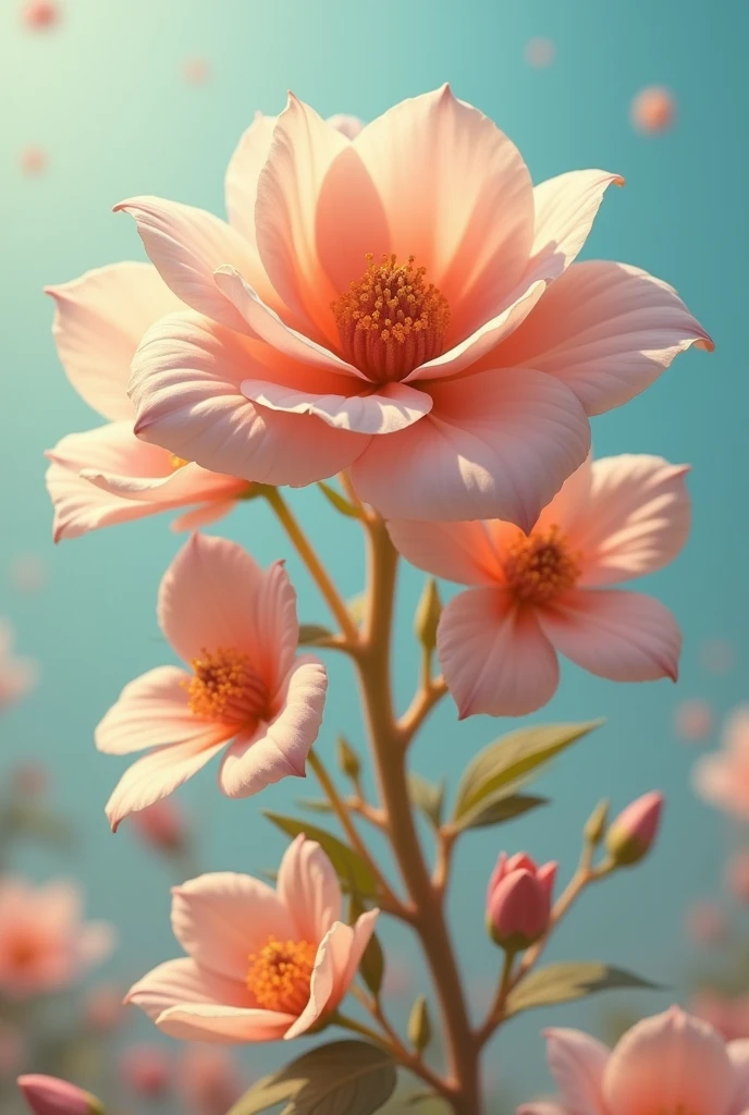 5 people's male faces as single flower Petals (no obstruction)