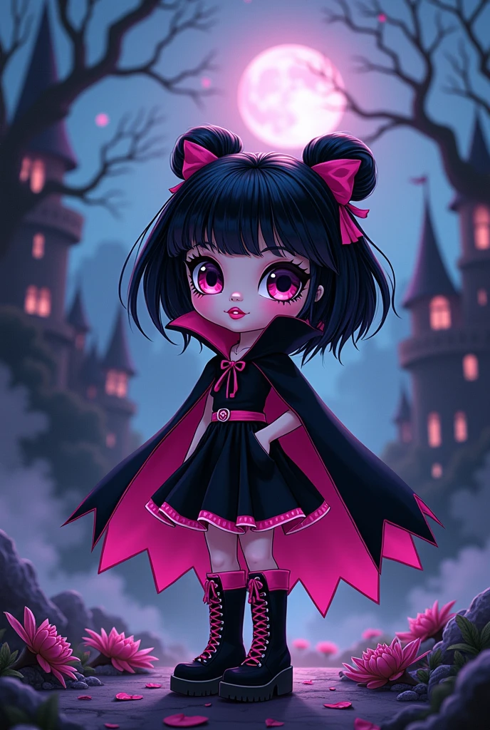  Polly Pocket in Draculaura clothes in old anime version 
