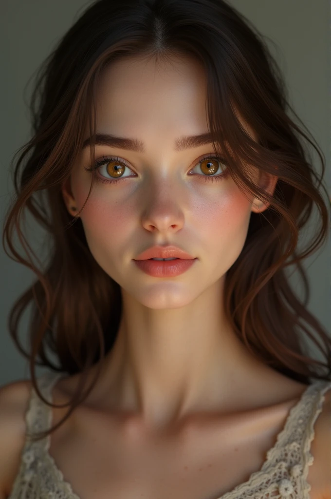 Young woman of 20 years old or brown eyes and brown hair