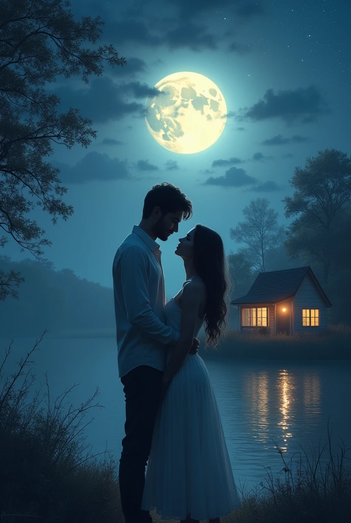 romantic moon one house one man and one woman see 