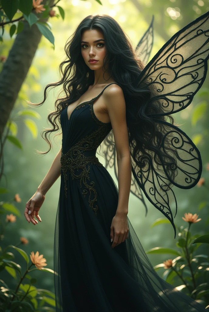 Black haired fairy, com corpo midsize