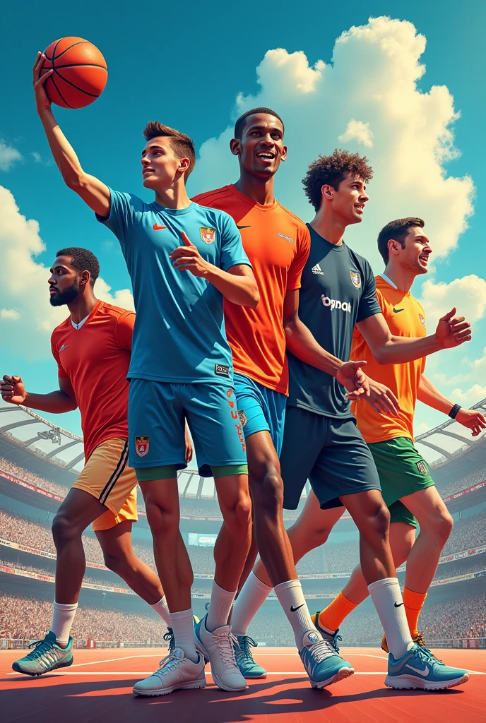 create an image that encompasses multiple brand sports