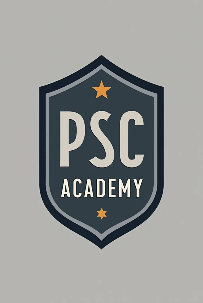 fais moi un logo PSC academy pour un clob de foot, sans ombre en gris foncé