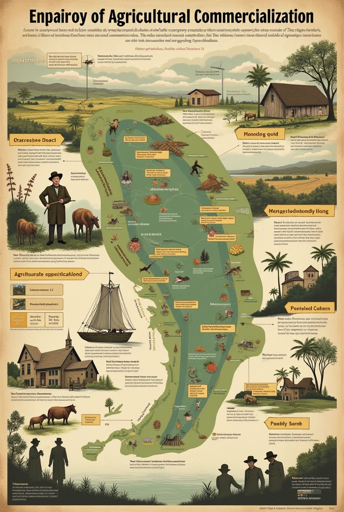 A chart on the topic " 2.Prepare a chart and explain The Impact of commercialisation of agriculture during the colonial period with the help of a poster".