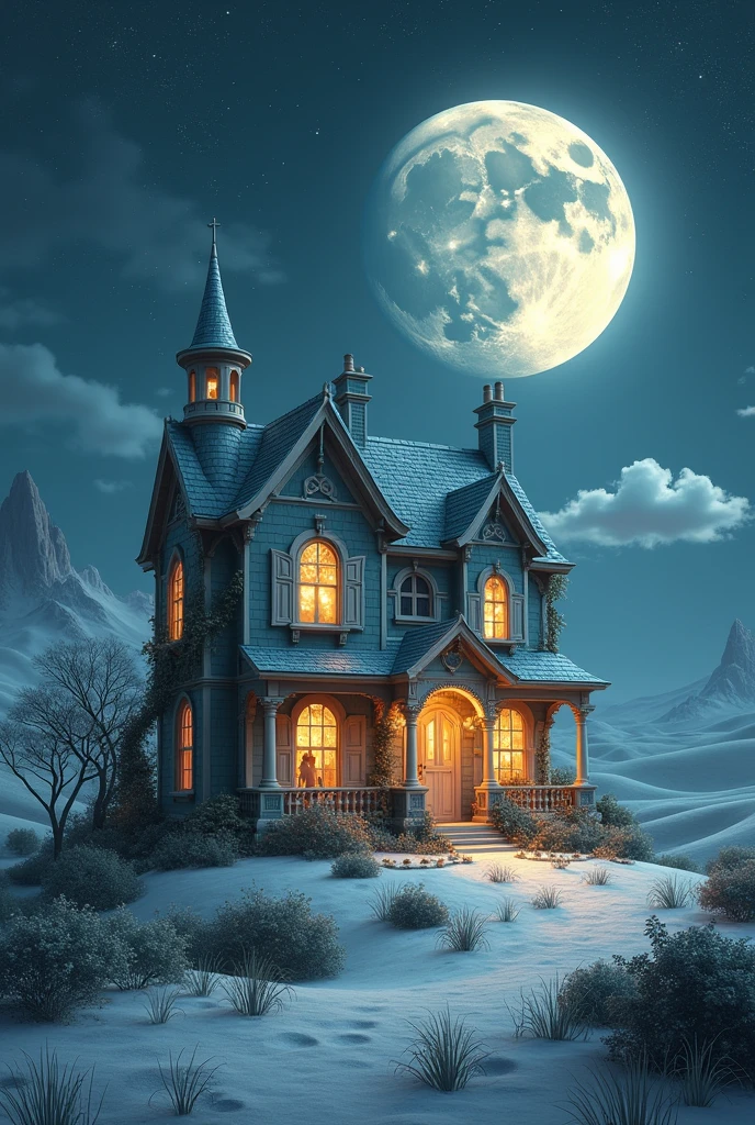 A romantic house in the moon