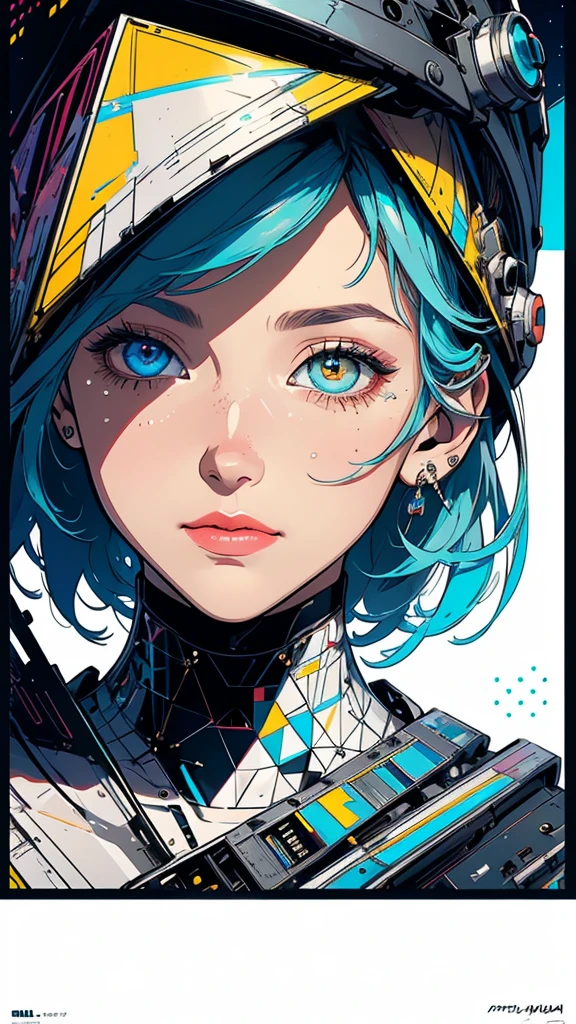 (((masterpiece, highest quality))),(((solo:1.2))),(((1girl:1.2))),32k wallpaper, very detailed, poster, vintage science fiction,(((((geometric cinematic movie poster))))), (bauhaus), shape,(((abstract))),(mid century modern),movie poster,(((((portfolio))))),(((((Close-up))))),(((((bust up))))),((((more various angle)))),(((highlight))),Vast landscape,((((heterochromia)))),(((complete. detailed face))),(((Extremely talented))),(((most complecated machine))),unlimited colorful color scheme