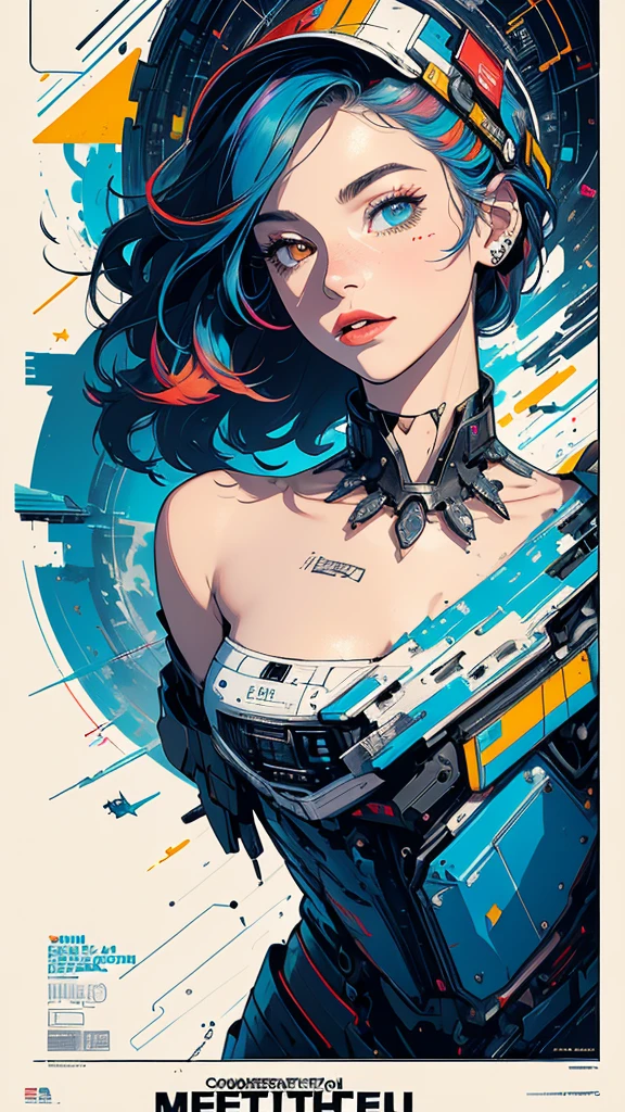 (((masterpiece, highest quality))),(((solo:1.2))),(((1girl:1.2))),32k wallpaper, very detailed, poster, vintage science fiction,(((((geometric cinematic movie poster))))), (bauhaus), shape,(((abstract))),(mid century modern),movie poster,(((((portfolio))))),(((((Close-up))))),(((((bust up))))),((((more various angle)))),(((highlight))),Vast landscape,((((heterochromia)))),(((complete. detailed face))),(((Extremely talented))),(((most complecated machine))),unlimited colorful color scheme