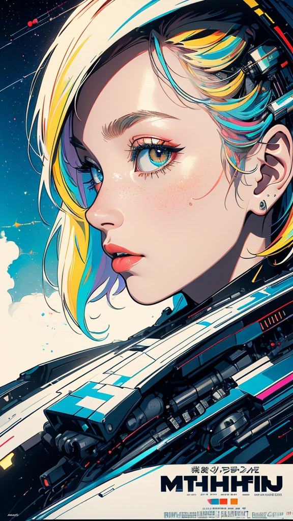 (((masterpiece, highest quality))),(((solo:1.2))),(((1girl:1.2))),32k wallpaper, very detailed, poster, vintage science fiction,(((((geometric cinematic movie poster))))), (bauhaus), shape,(((abstract))),(mid century modern),movie poster,(((((portfolio))))),(((((Close-up))))),(((((bust up))))),((((more various angle)))),(((highlight))),Vast landscape,((((heterochromia)))),(((complete. detailed face))),(((Extremely talented))),(((most complecated machine))),unlimited colorful color scheme
