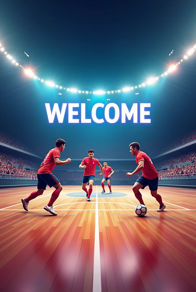 A futsal background for an advertisement that says Welcome
