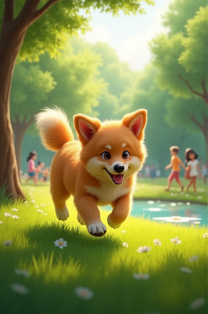 A dog in a park