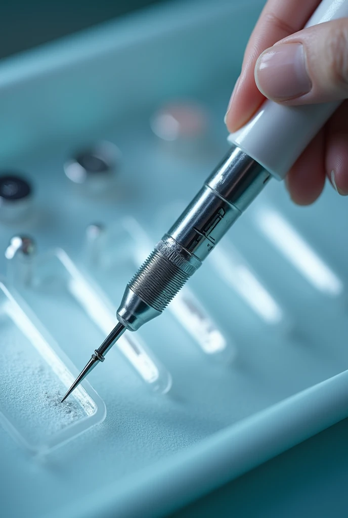 Create a needle to apply botox to the face