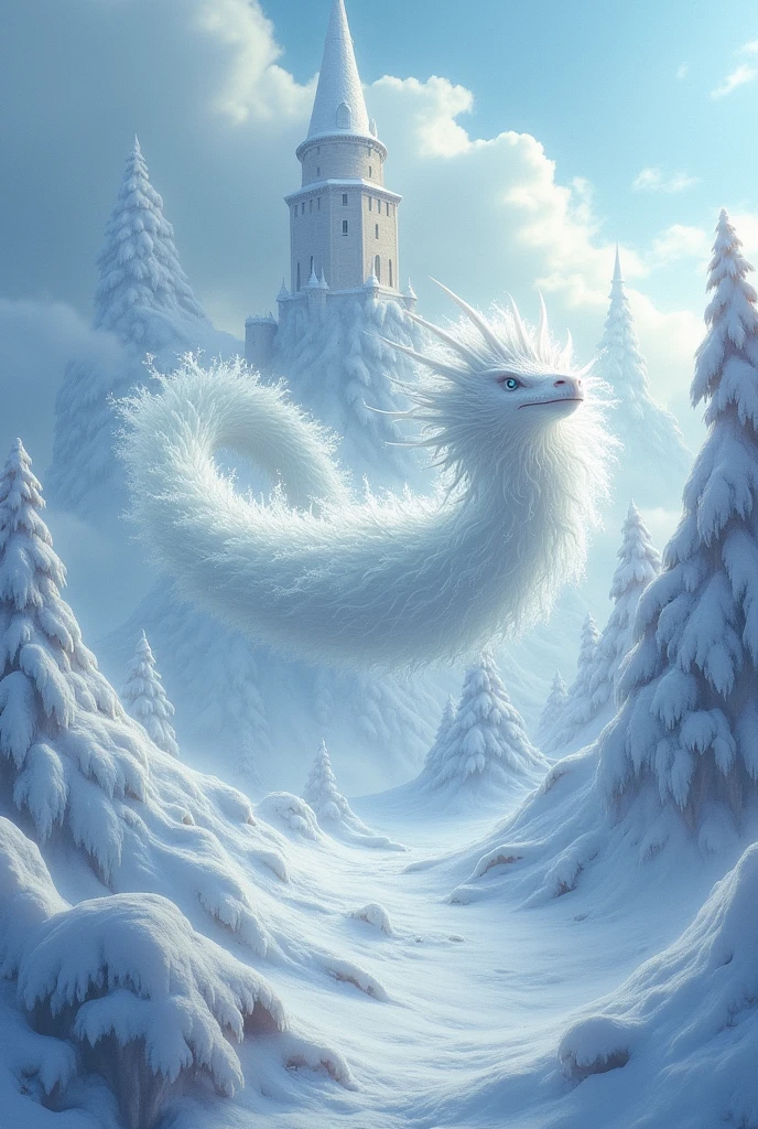 
                 超现实场景 Super detailed的傑作 高動態的白雪飛濺旋轉在白龍身上 快速動態模糊, flowing gradient，There is a sense of speed. The pattern of the ice crystal white dragon&#39;s basket of light is used as the foreground close-up. The background is a magic snow castle. The ethereal frost, snow, fog, and ice represent a dreamlike, fantasy, surreal, whimsical, magical, realistic, strange art. Interesting, full of details, bright, clear, and concise white. Background winter snow magic field vibrant texture.The contrast between light and shadow is obvious.High quality intricate details, Super detailed, Surrealism, Ultra high definition master works
