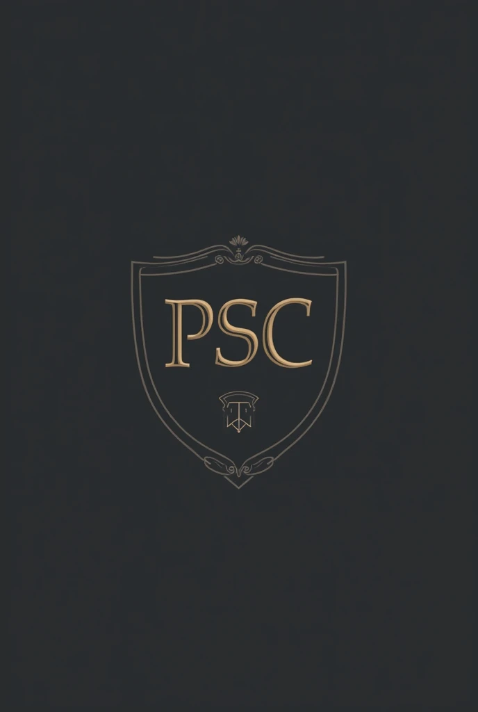 make me an academic style PSC logo in a crest for a football club, without shadow in dark gray